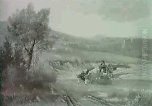 Flusslandschaft by Auguste-Bouthillier de Beaumont
