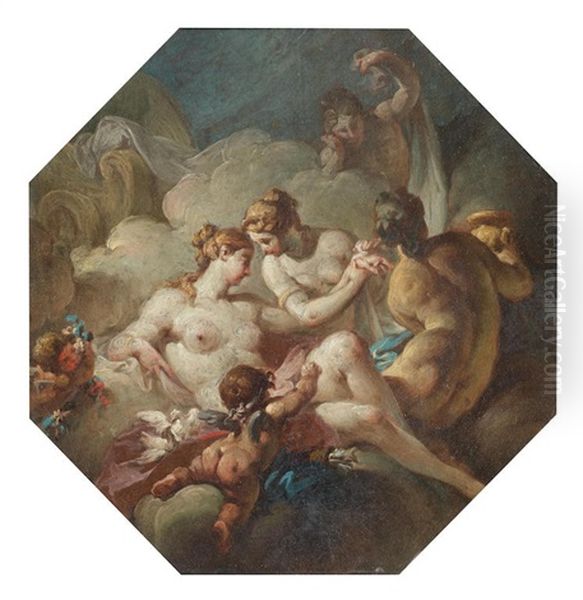 Venus And Her Handmaidens In A Carved Frame - view 1