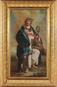 Personaggio Turco Con Cane by Claudio Francesco Beaumont