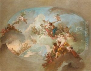 Allegorie De L'ete Avec Flore, Zephyr Mars, Venus Et Le Char D'apollon (study) Allegorie De L'ete Avec Flore, Zephyr Mars, Venus Et Le Char D'apollon (study)
