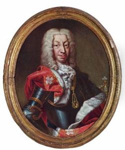 Charles Emanuel Iii, King Of Sardinia And Duke Of Savoy In The Red Robe Of The Supreme Order Of The Most Holy Annunciation by Claudio Francesco Beaumont
