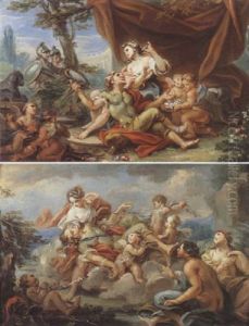 Renaud Et Armide Surpris Par Ubaldo Et Carlo by Claudio Francesco Beaumont