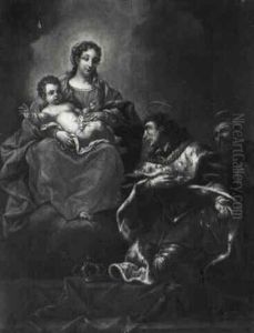 Madonna And Child Adored By Sts. Louis And Francis Of Paola Madonna And Child Adored By Sts. Louis And Francis Of Paola
