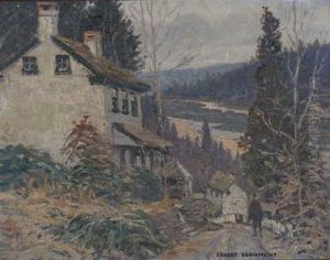 Upstate New York Village Lane by Ernest Beaumont