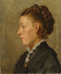 Portret Van Een Jonge Vrouw. by Edouard Agneessens