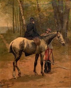 L'amazone Et Le Militaire by Wilfrid Constant Beauquesne