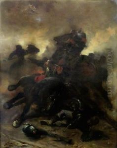 The Heat Of Battle by Wilfrid Constant Beauquesne