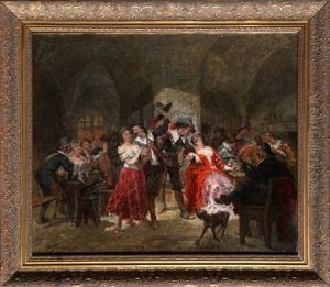Men Fraternizing With The Ladies by Wilfrid Constant Beauquesne