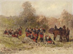Resting Soldiers by Wilfrid Constant Beauquesne