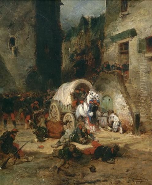 Crowded Village Scene Of The French Revolution - view 1