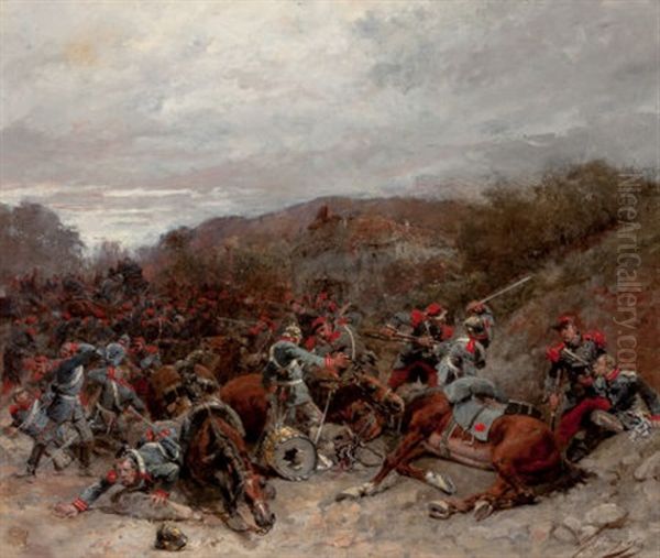 Battle Scene From The Franco-prussian War - view 1