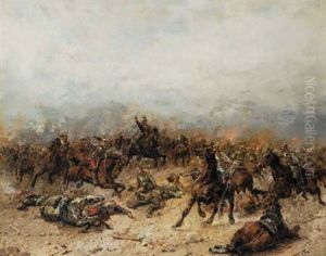 Battaglia Con Cavalieri by Wilfrid Constant Beauquesne