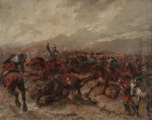 Battle Scene by Wilfrid Constant Beauquesne
