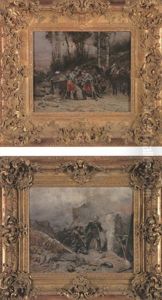 Scenes De Batailles - 1870 (pair) Scenes De Batailles - 1870 (pair)