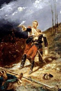 Rezonville 16 Aout 1870. Cuiassier De La Garde Relevant Son Officier (kyrasser Af Garden, Som Stotter Sin Officer)
