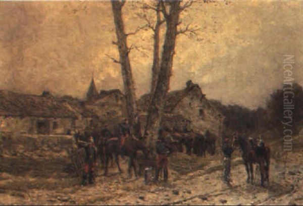 Prussian Soldiers On A Country Road - view 1