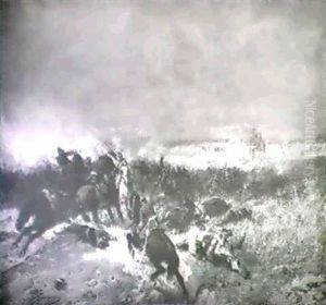 Battle Scene by Wilfrid Constant Beauquesne