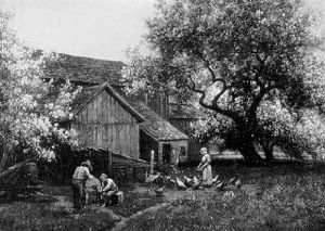 Spring Chores, A Farm Scene by Charles Grant Beauregard