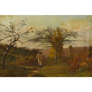 Herbstlandschaft Mit Jager Herbstlandschaft Mit Jager