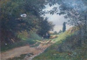 Boeufs Sur Un Chemin Arbore Boeufs Sur Un Chemin Arbore