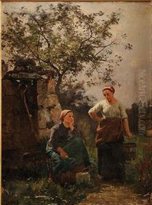 Femmes Au Puit by Charles Joseph Beauverie