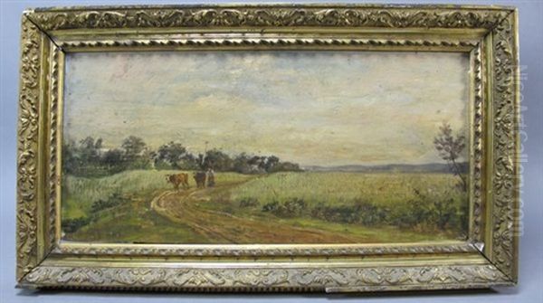 Berger Et Ses Vaches Sur Le Chemin - view 1