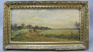 Berger Et Ses Vaches Sur Le Chemin by Charles Joseph Beauverie