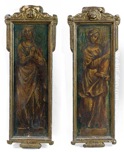 Deux Figures Feminines (vertus Ou Allegories) - view 1