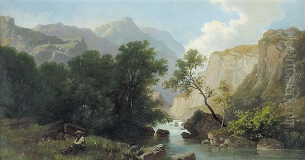 Paesaggio Montano Con Figura - view 1