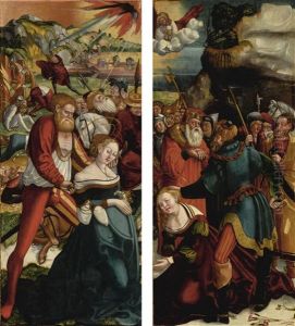 Two Wings From An Altarpiece: The Martyrdom Of Saint Catherine; The Martyrdom Of Saint Barbara by Gaspar Becerra