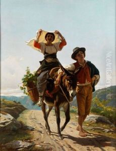 Auf Dem Weg Zum Markt by Luigi Bechi