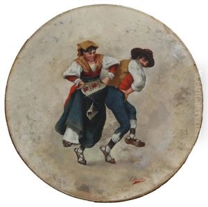 Danzatori In Abiti Tradizionali by Luigi Bechi