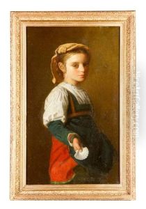 Young Girl With Mussel In Front Of Brown Background Young Girl With Mussel In Front Of Brown Background