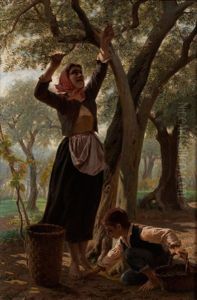 Olivenpflucken by Luigi Bechi