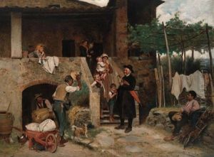 La Visita (sunday Visit) by Luigi Bechi