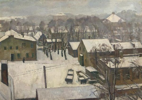 A Village In Winter (+ A Palm Tree Forest, Verso) - view 1