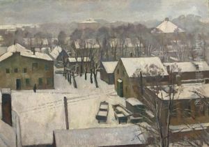 A Village In Winter (+ A Palm Tree Forest, Verso) A Village In Winter (+ A Palm Tree Forest, Verso)