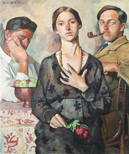 Autoportrait Du Peintre Et Ses Deux Amis by Vladimir Becic
