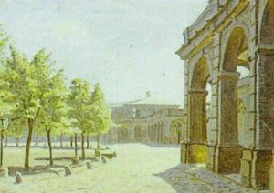 Exterior Fra Christiansborg Ridebane by Christian Frederick Beck