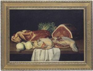 Stilleben Mit Fleisch, Geflugel Und Gemuse Auf Einer Tischplatte by Jacob Samuel Beck