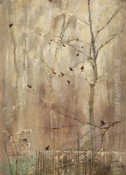 Winter Tree With Birds - view 1