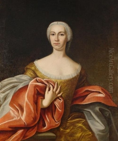 Halbportrat Der Josepha Lucia Von Schmaidt, Geborene Stipplin, Im Alter Von 30 Jahren (+ Halbportrat Des Gottfried Christian Von Schmaidt Char, 2 Works) - view 1