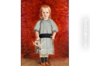 Girl With A Doll by Adolf von Becker