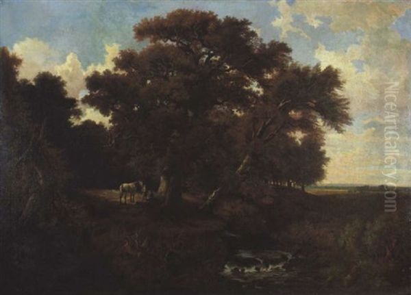 Waldlandschaft Mit Rastendem Reiter - view 1