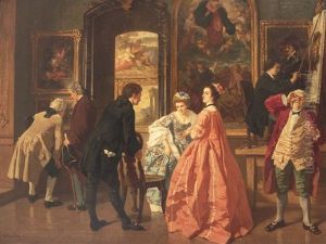 In The Picture Gallery by Carl Ludwig Friedrich Becker