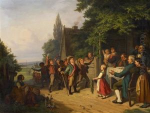 Dorffest Mit Einem Aufzug Der Kinder by Jakob Becker