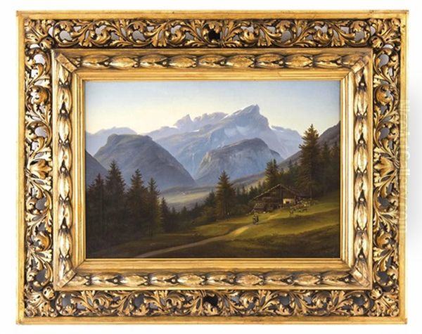 Almboden Mit Bauernhaus Und Blick Ins Hochgebirge - view 1