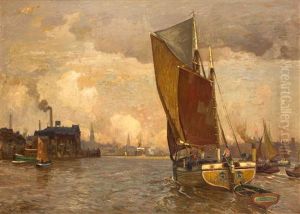 Einfahrt In Den Hamburger Hafen by Carl Becker