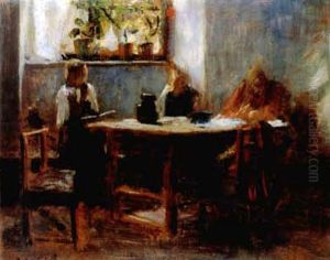 Familie Am Tisch by Karl-Johann Becker-Gundahl