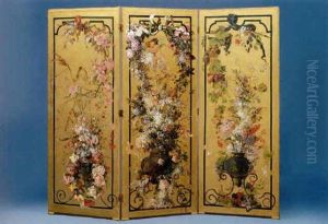 Dreiteiliger Paravent (jahreszeitenallegorien: Fruhling, Sommer Und Herbst) by Karl-Johann Becker-Gundahl